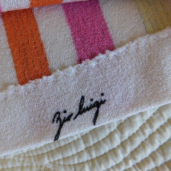 VTG Zio Luigi sleeveless top Pucci look harlequin mod 60s diamond tassel blouse - Picture 2 of 13